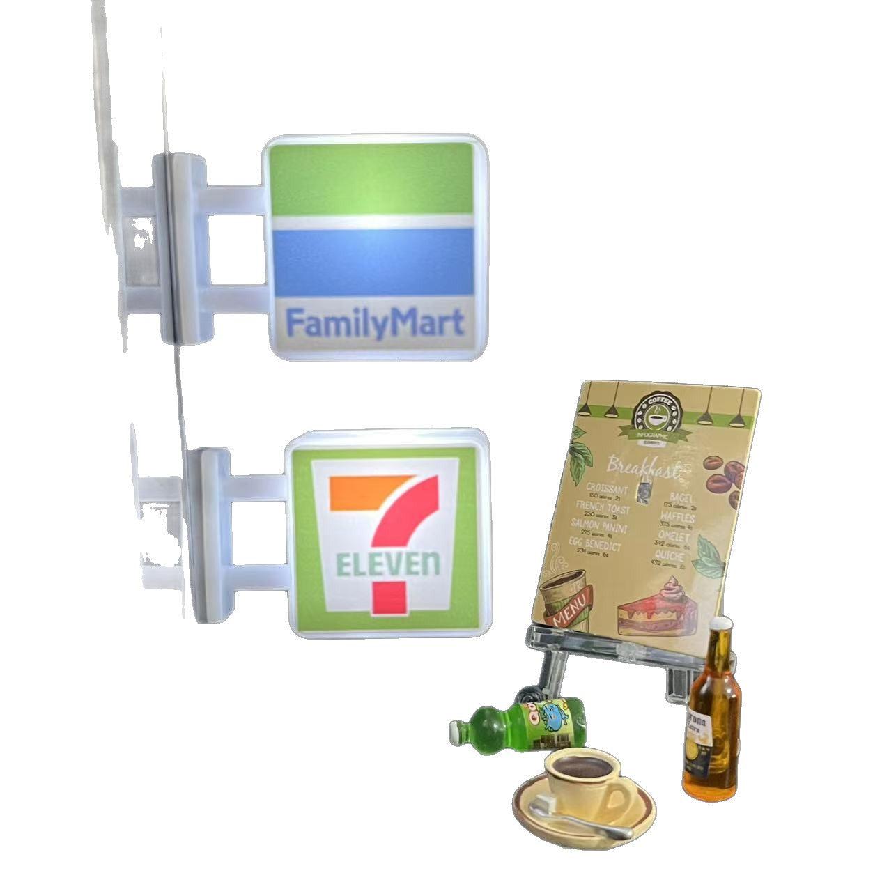 Creative refrigerator stickers convenience store lights illuminated magnetic home decorations