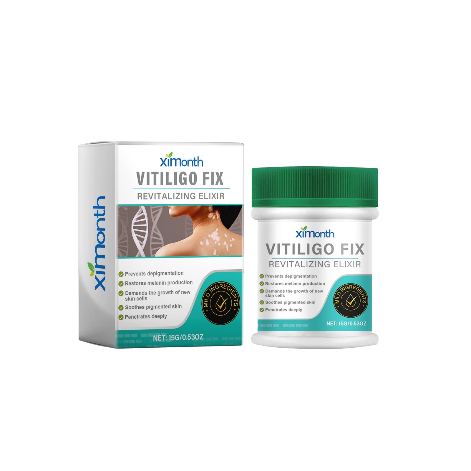 Vitiligo Fix Revitalizing Elixir, Lighten Skin Spots Even Skin Tone Moisturizing Body Care Repair Cream