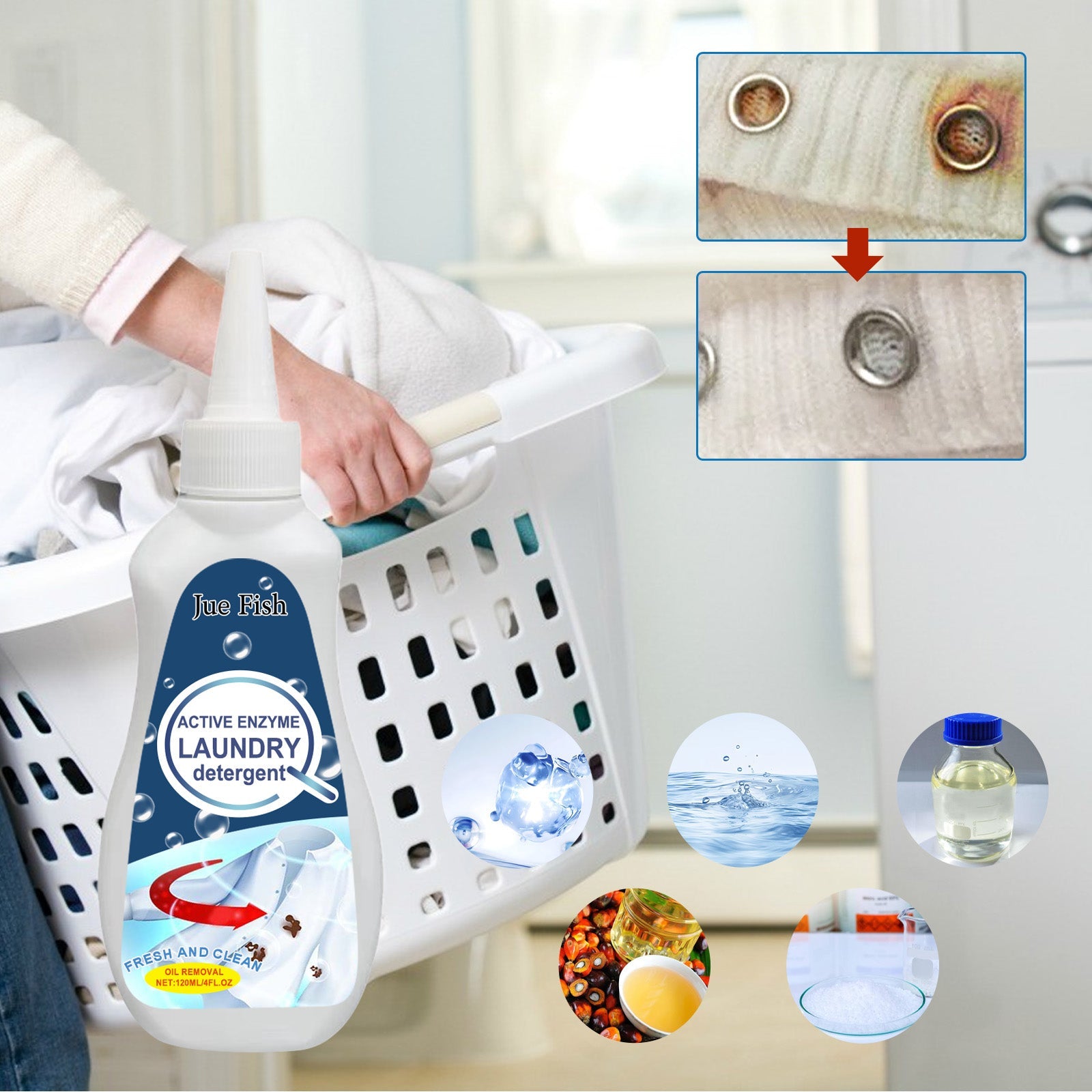 Active Enzyme Clothing Decontamination, Clothing Cleaning Remove Oil Stains Stains Perspiration Stains Pen Stains Drink Stains