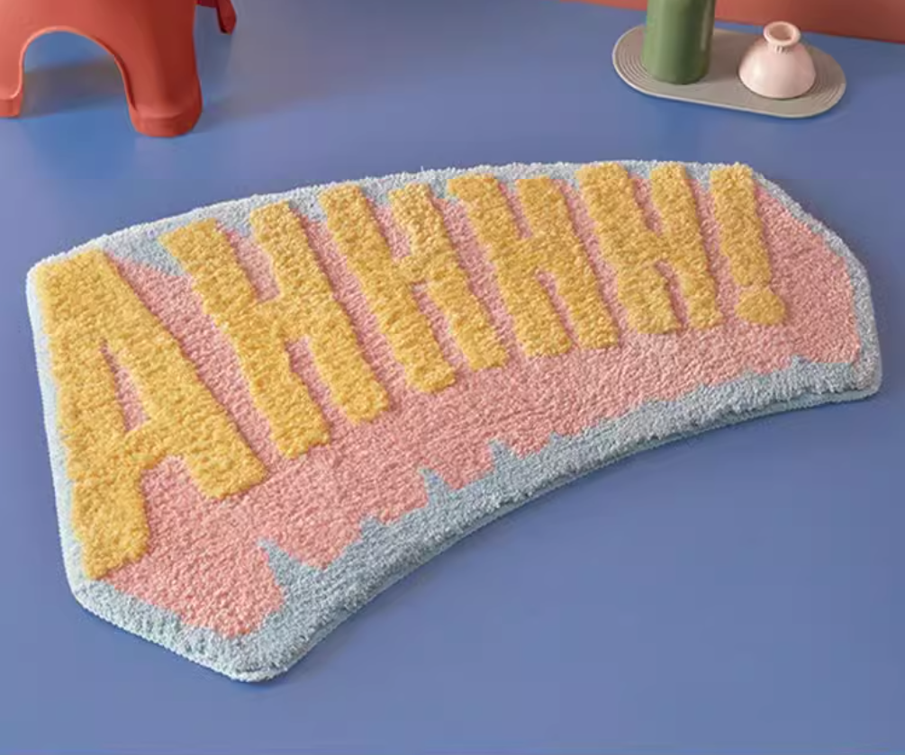 Special curved water absorbing floor mat for shower room, bathroom bathtub, non slip foot mat for household entrance door mat