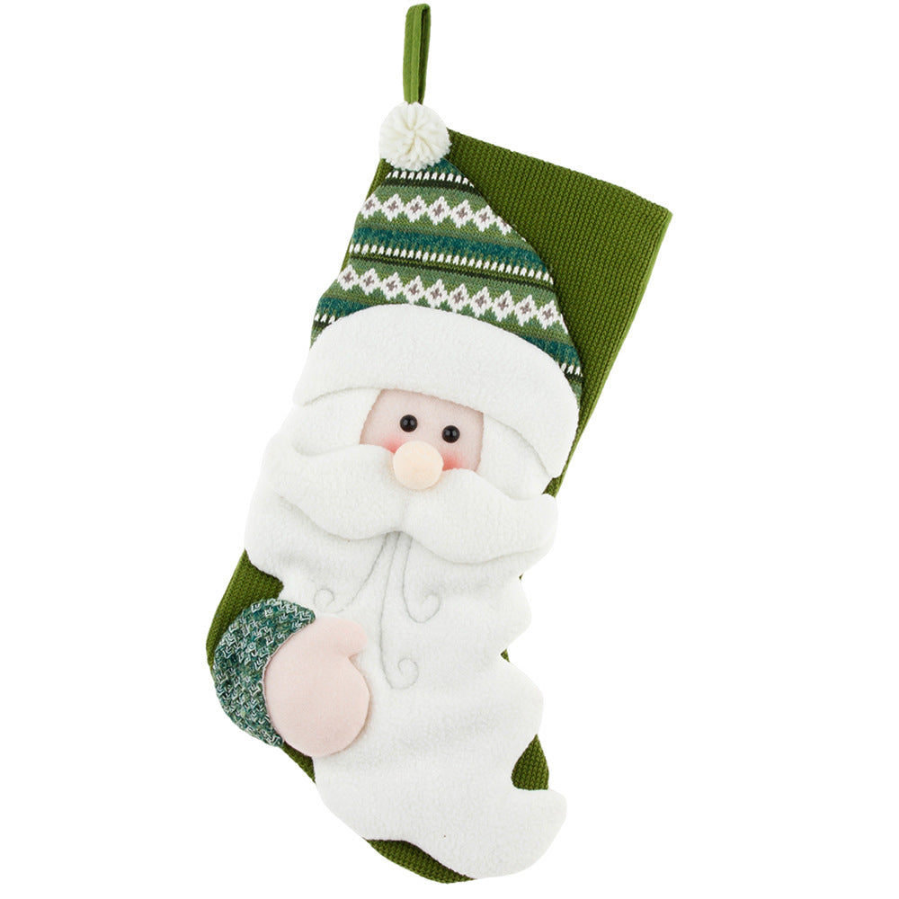 Christmas decorations, hanging decorations, candy socks, gift socks, Christmas gifts, green Christmas socks