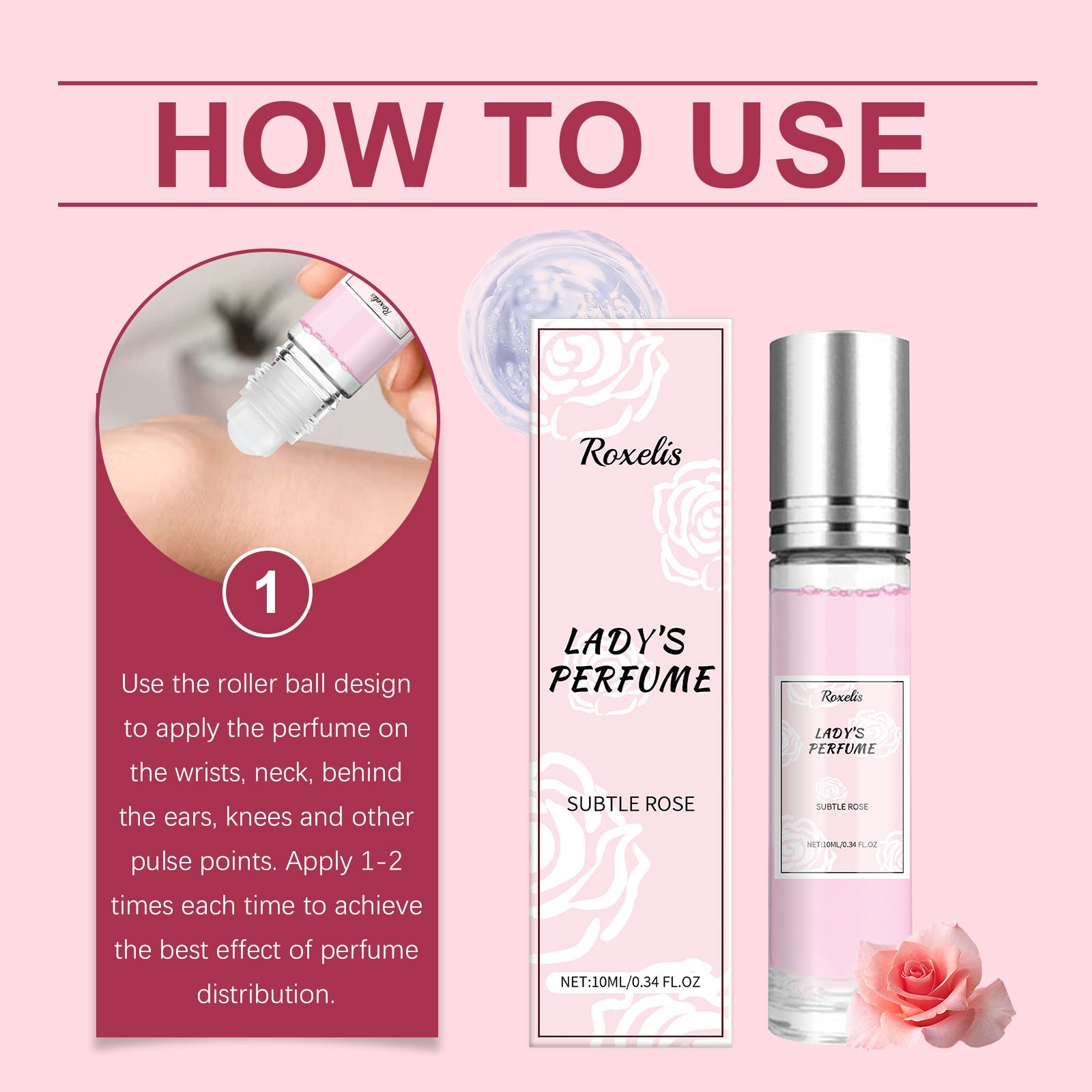 Rose Fragrance Fresh Powder Perfume, Natural Fragrance Niche Charming Charm Perfume Pheromone Fragrance Eau De Toilette