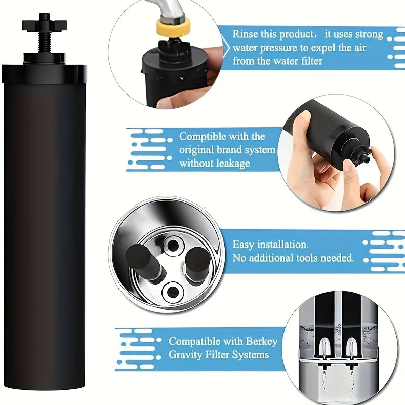 Compatible Replacement Filter for Berkey Countertop Water Purification System - BB9 - 2 Activated Carbon Water Filter Cartridge