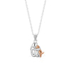 S925 sterling silver little girl and dog embrace necklace for women fashionable and simple contrasting color collarbone chain