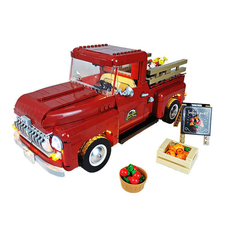 lighting is compatible with LEGO 10290 retro pickup truck car versatile creative remote control building block LED light