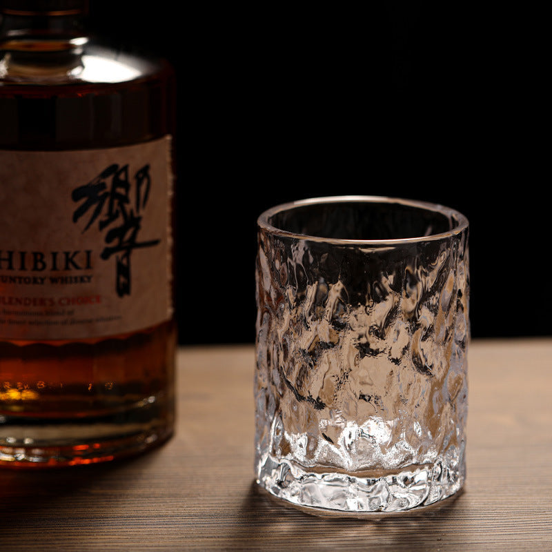 Handmade Japanese ice patterned glass hammer patterned foreign wine glass crystal glass