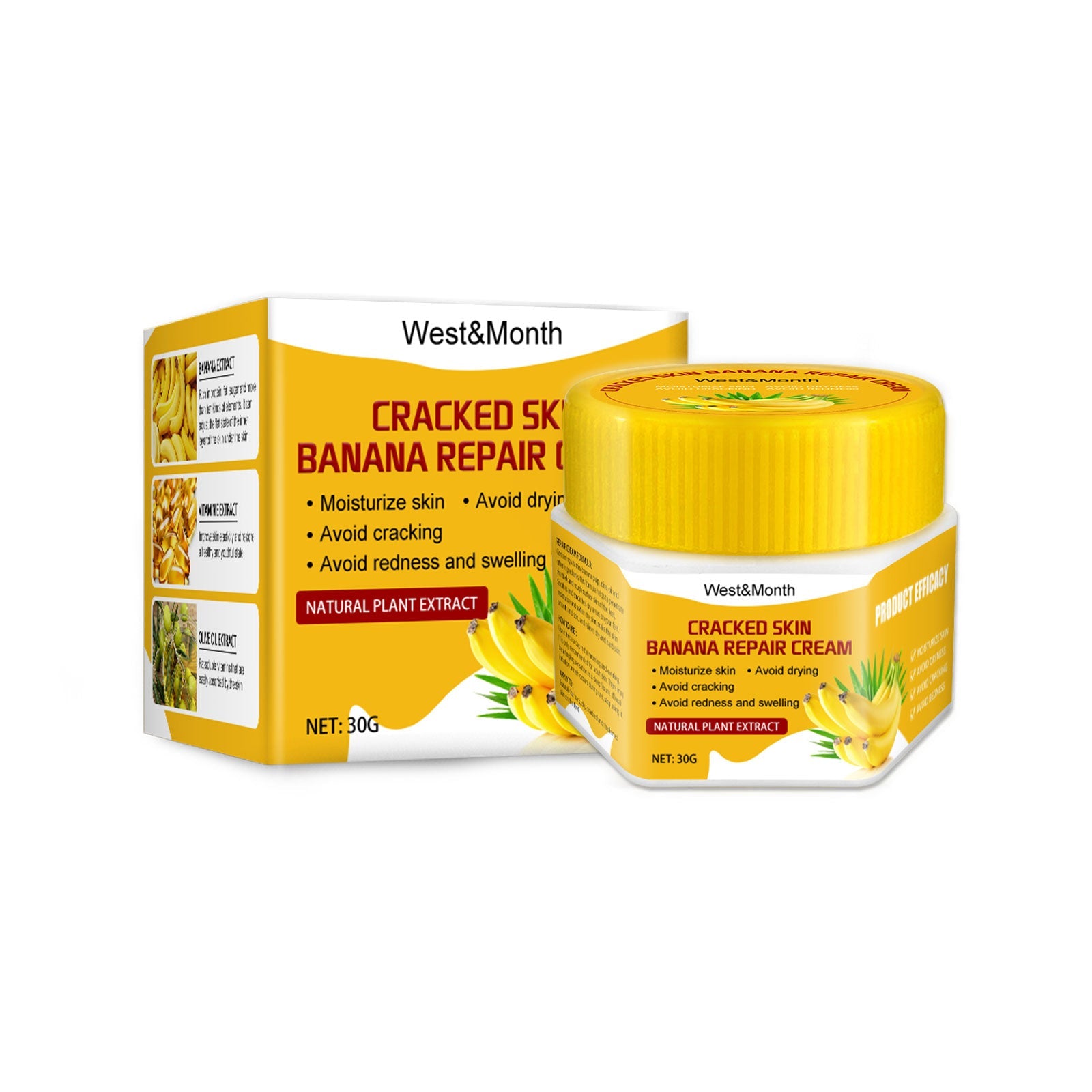 Cracked Skin Banana Repair Cream, Nourishing And Moisturizing Foot Repair Cream To Soften Exfoliation And Remove Dead Skin Calluses