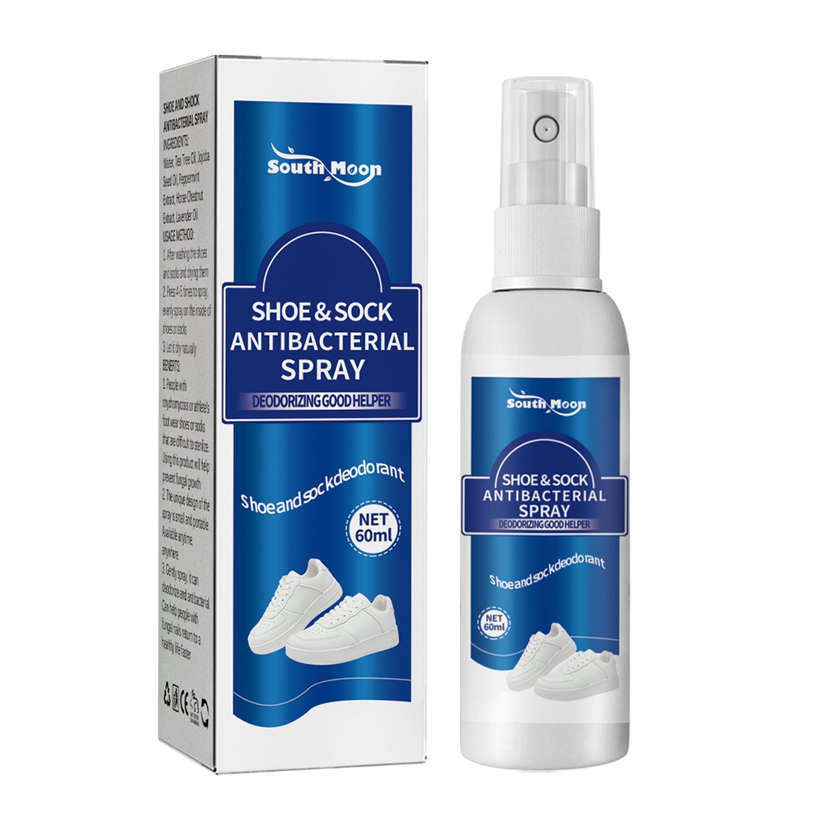 Shoe & Sock Antibacterial Spray, Shoes And Socks Clean Sweaty Feet To Odor Dry Shoe Cabinet Freshener