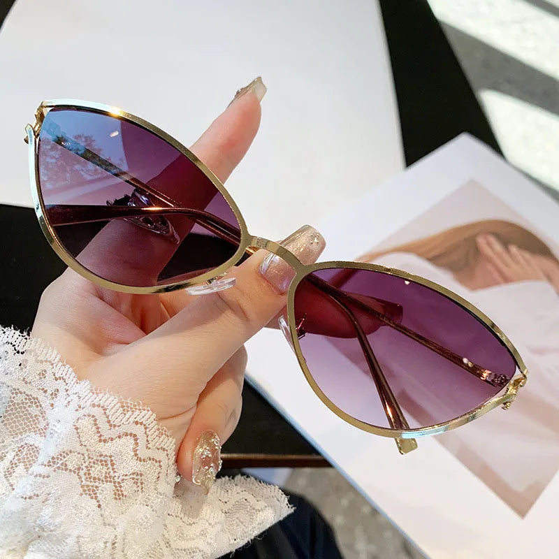 Cat Eye Sunglasses Women Trendy Vintage Vacation Designer Luxury Glasses Lentes De Sol Mujer Lunette Soleil Femme Vasos