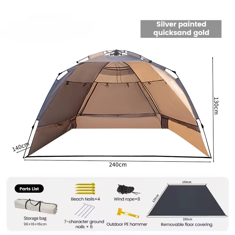 Outdoor 3-4 person one-touch quick-set tent, suitable for beach, fishing, family trips, picnics, parks, UV-resistant with sunsha V.I.P Digital Presence