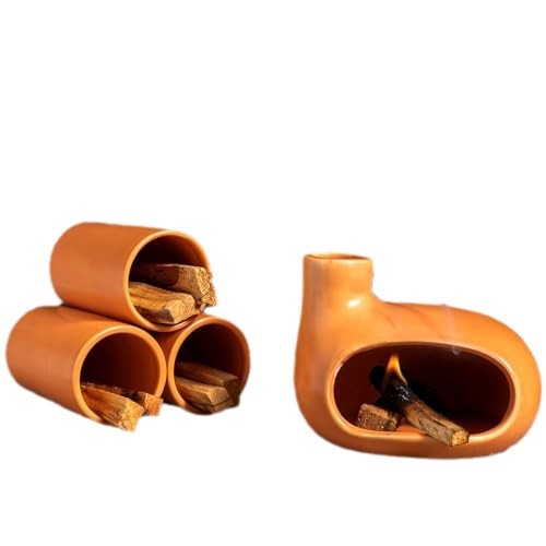 Ceramic Incense Burner with Palo Santo and Sage for Aromatherapy