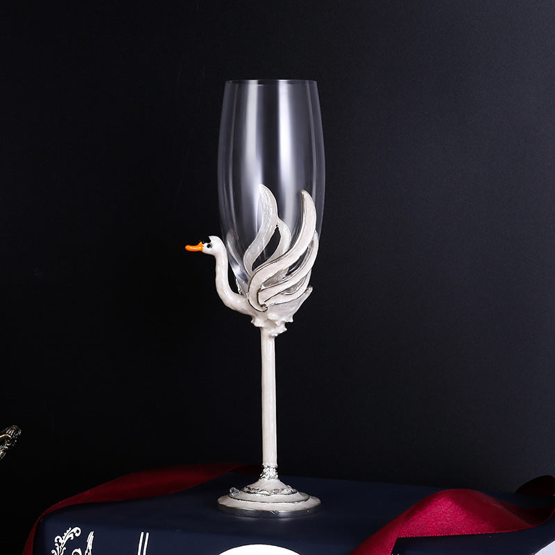 Crystal glass champagne glasses household high footed glasses