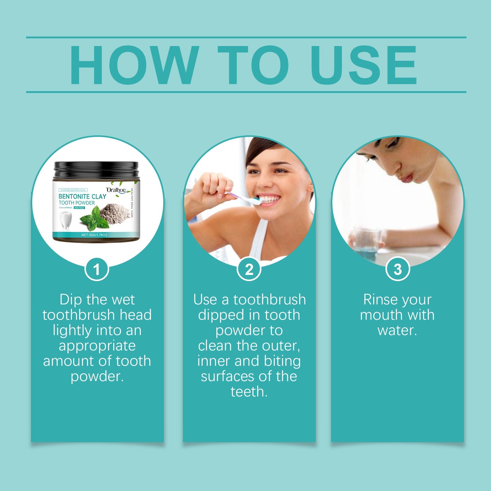 Volcanic Ash Bentonite Dental Powder Tooth Cleaning Powder To Remove Stains And Maintain Oral Hygiene