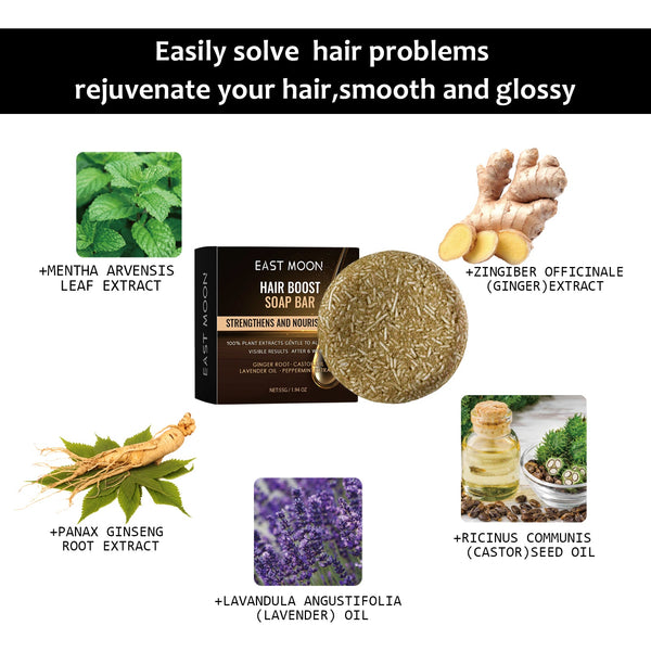 Root Activator Soap Bar, Hair Nourishing And Moisturizing Clean And Smooth Hair Roots Natural Black Thick Hair Care Shampoo Soap