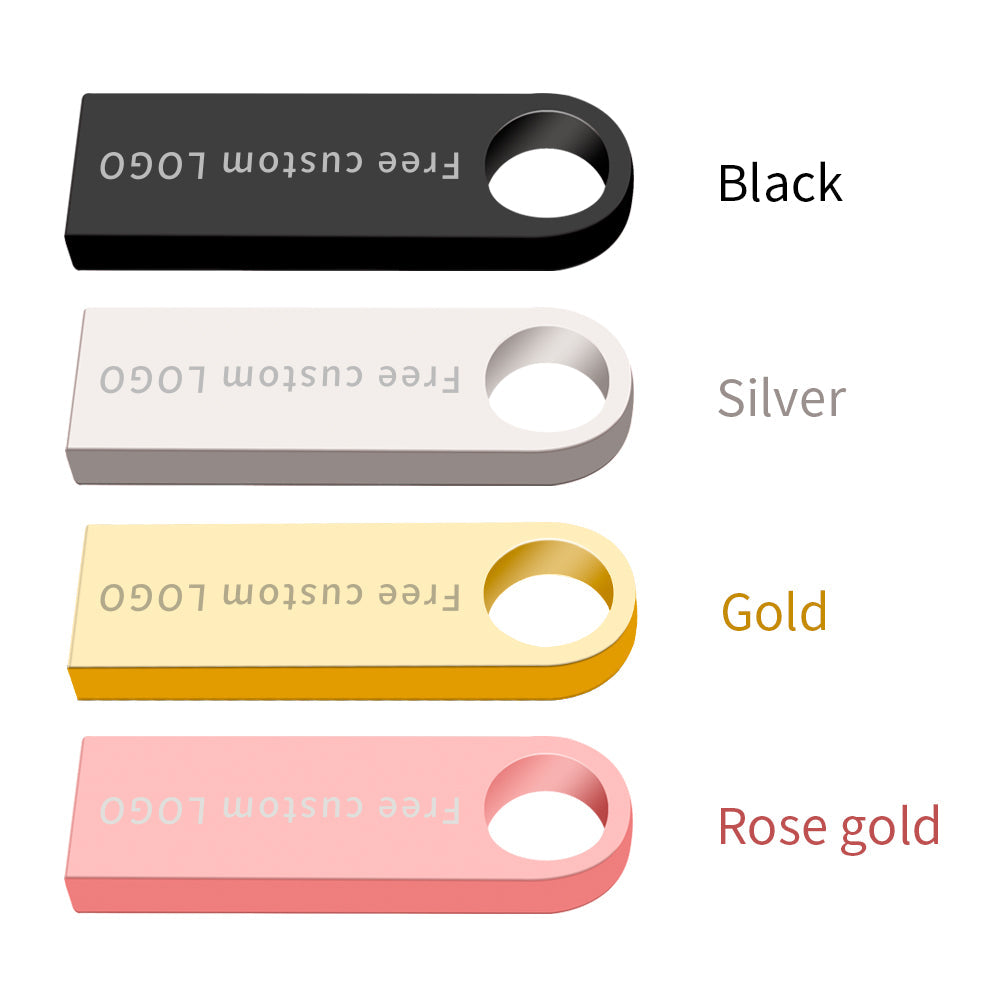 Usb flash drive 32 GB 3.0 metal pen drive 64GB pendrive 16GB 8GB 4GB 128GB silver key flash drive waterproof custom  NO logo
