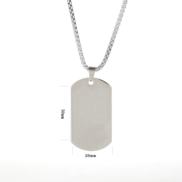 European and American high-end stainless steel military brand necklace engraved pendant jewelry