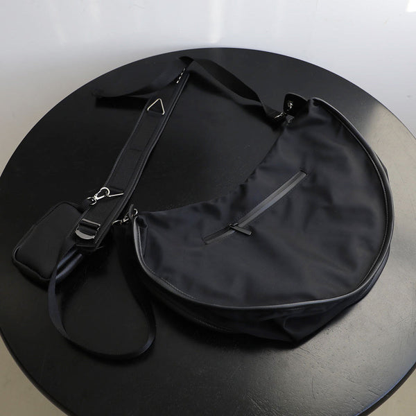 Casual Simple Dumpling Bag Trendy New Fashion Nylon Two-In-One Shoulder Messenger Bag For Men