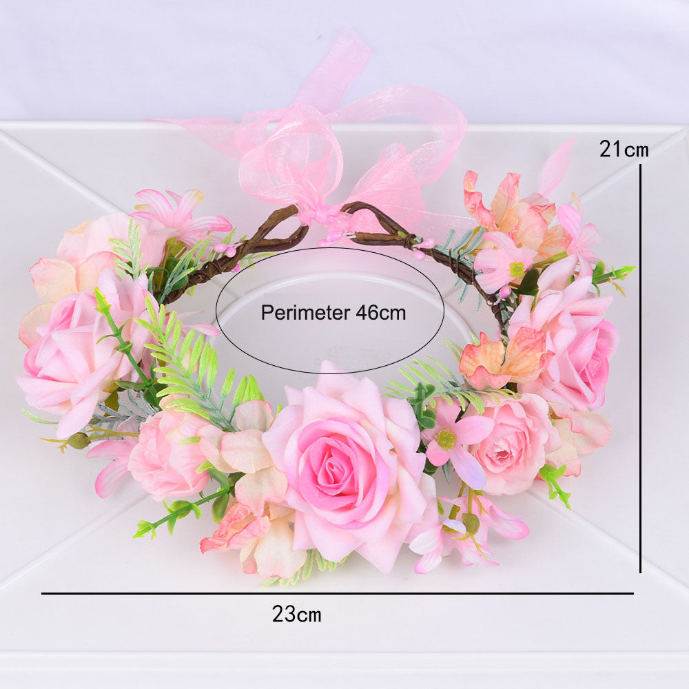 Korean garland headdress fresh corolla walk show dance headdress holiday pastoral props handmade hairpin