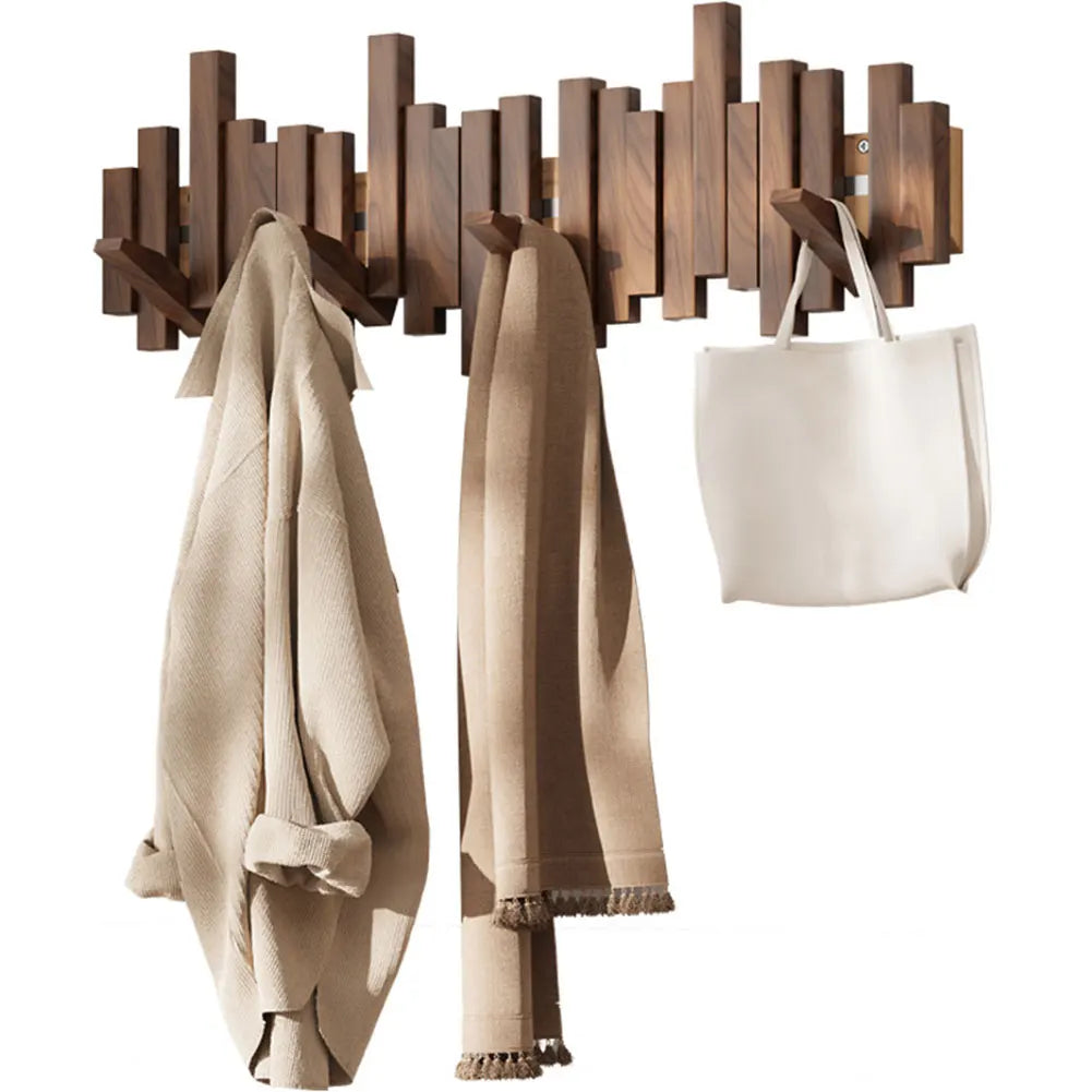 Coat Racks Wall Hanging Wall Entry Door Porch Hanging Scarf Coat Rack Perforated Solid Wood Creative Piano Keys Clothes Hook