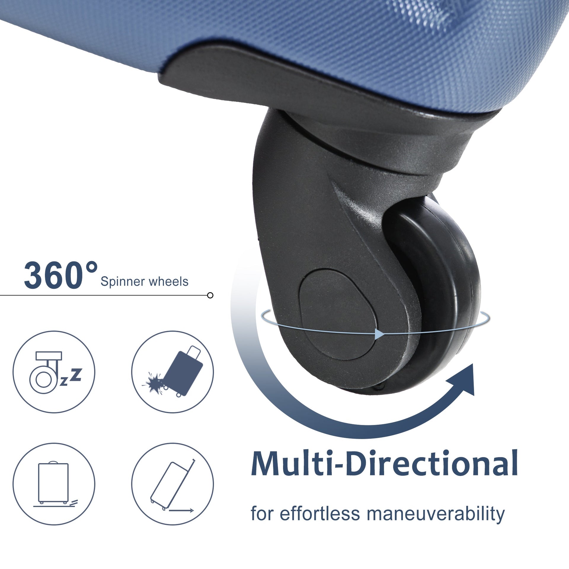 Hardshell Luggage Spinner Suitcase with TSA Lock Lightweight 20'' (Single Luggage) Blue + ABS + 20 Inch Carry On