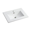 24 Inch Bathroom Ceramic Sink Basin, White - White