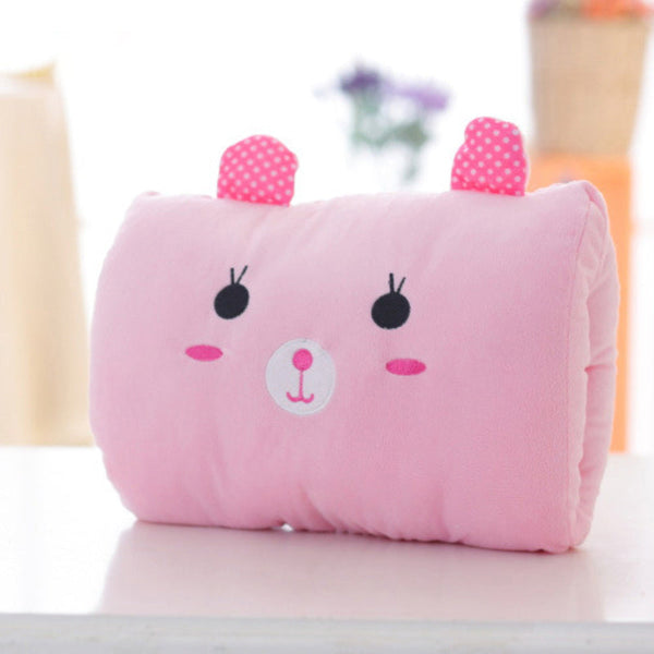 Animated nap pillow, warm hand cover, cylindrical cushion, creative hand warmer, girls' plush toy
