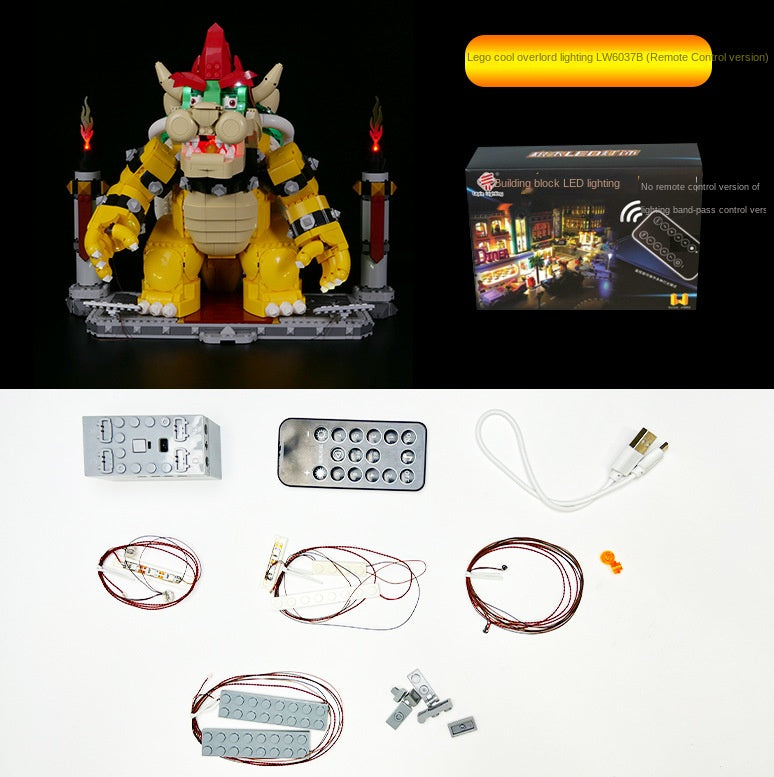 DIY building block lighting suitable for LEGO 71411 powerful Cool King building block assembly LED remote control lighting