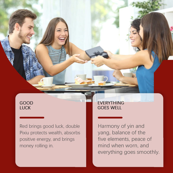 Red Double Pixiu Hand String Design Sense Bracelet Men And Women Universal Couple Hand Ornaments Portable Daily Gifts