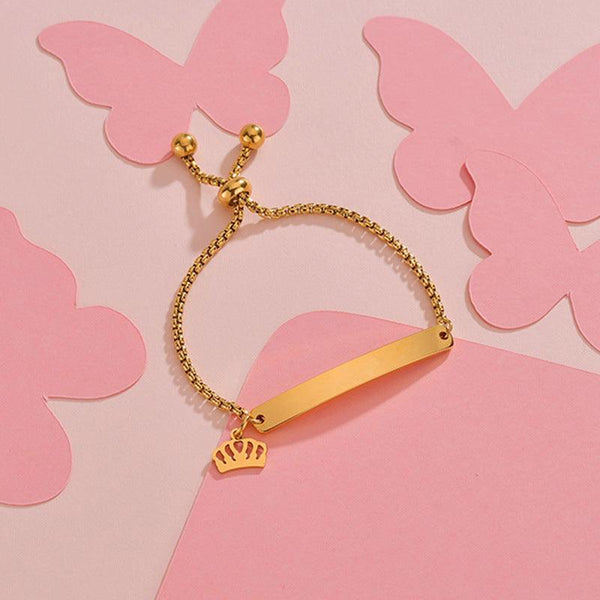 Stainless steel personalized engraved three color curved bracelet simple and personalized women's bracelet