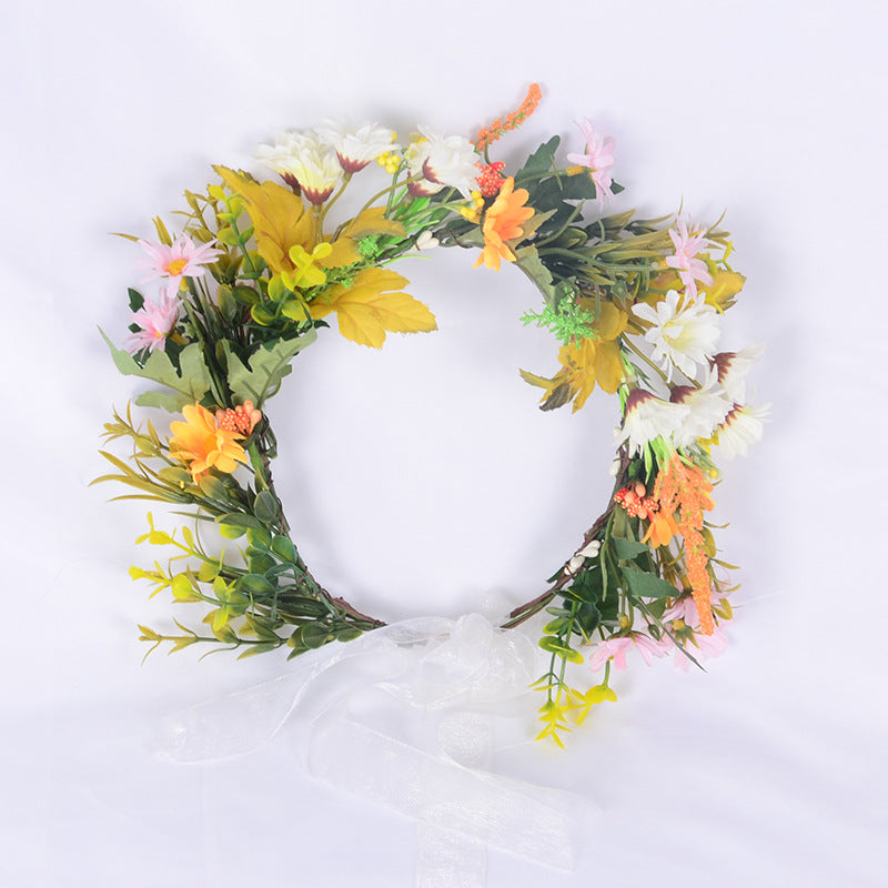 Flower garland scenic spot birthday wedding best friend bridesmaid headband small chrysanthemum flower wreath headwear