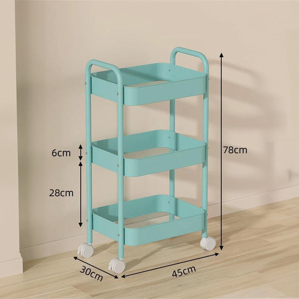 3 - tier rolling metal utility cart with wheels. Multifunctional, for kitchen, etc. Model: FRUTA - 001 1690 2090