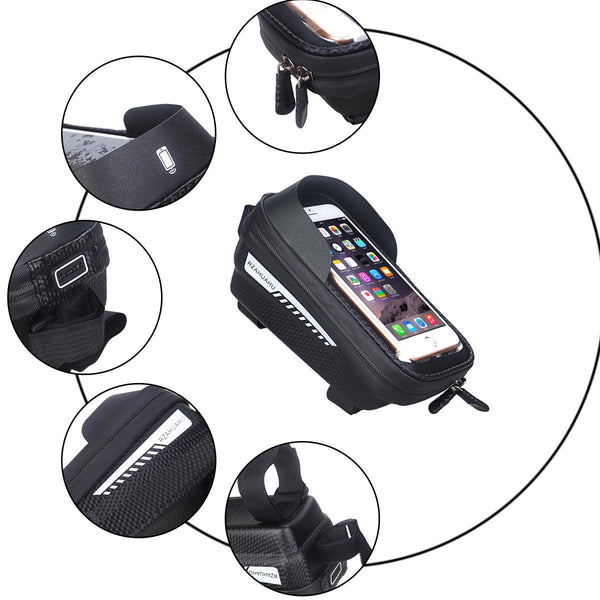 Hard Shell Bicycle Bag Front Beam Bag Mountain Bike Mobile Phone Touch Screen Upper Tube Bag Saddle Bag Riding Equipment