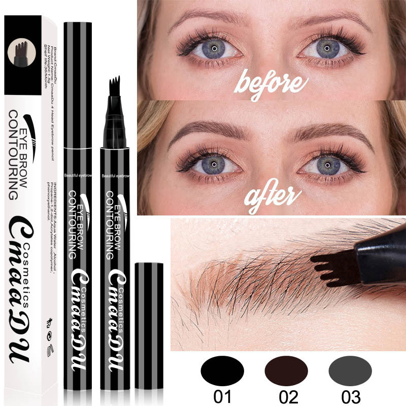 CmaaDu 4 head eyebrow pencil four point eyebrow pencil easy to dry