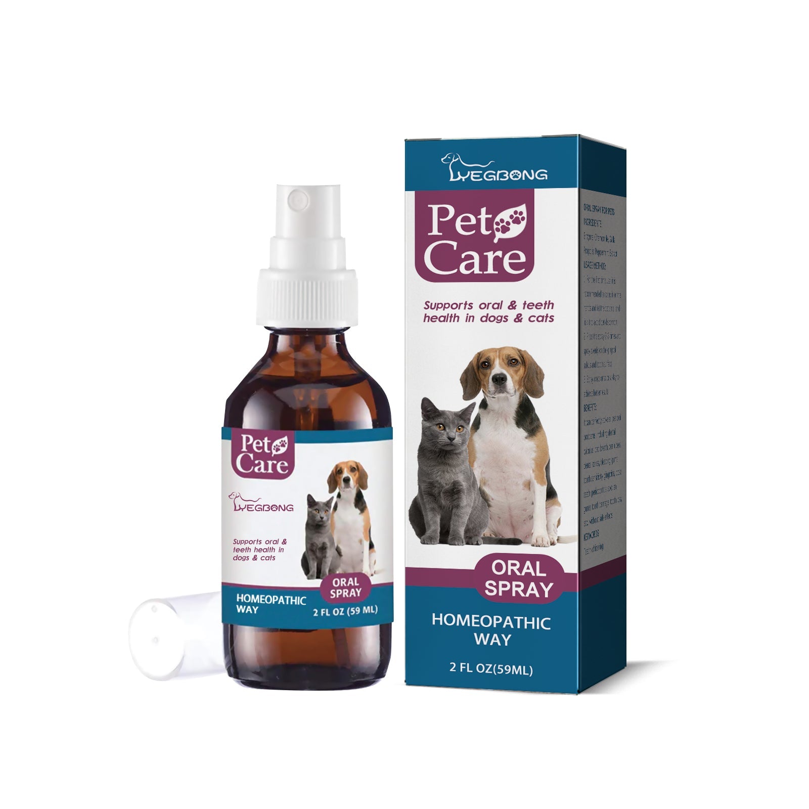 Pet Oral Cleaning Spray, Cats And Dogs Remove Tartar And Bad Breath Fresh Mouth Care Spray