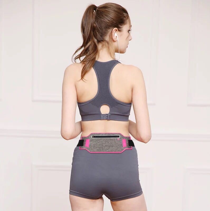 Outdoor unisex sports running mobile waist bag, waterproof Lycra close fitting ultra-thin waist bag