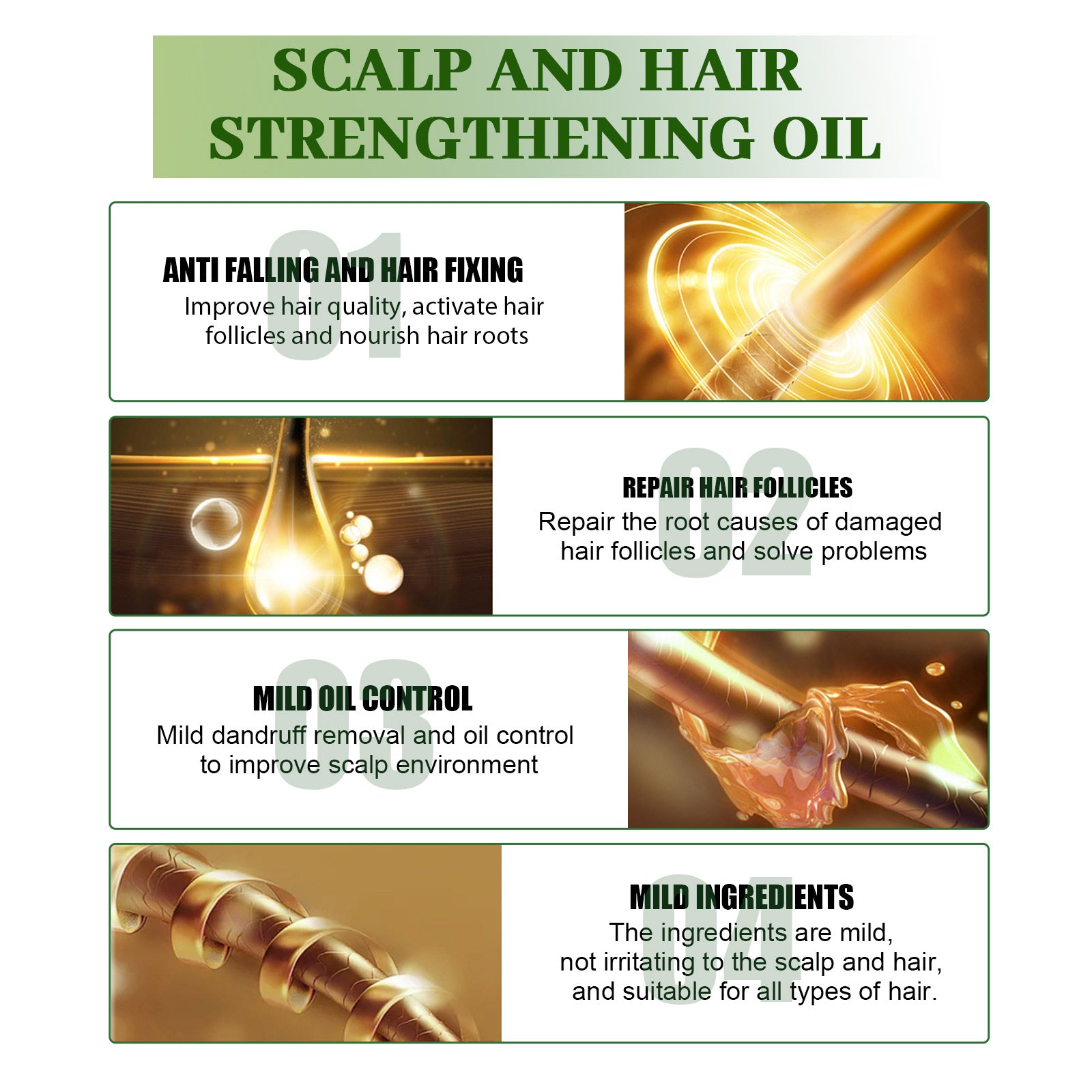 Scalp & Hair Strengthening Oil, Hair Thick Hair Solid Hair Soft Hair Dry Damaged Care