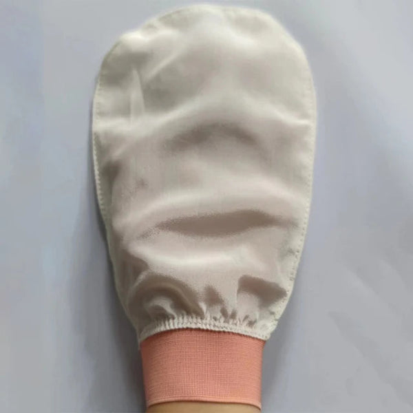 Silk exfoliating face wash and beauty towel, soft and exfoliating, bath and scrubbing, silk bath and face wash gloves
