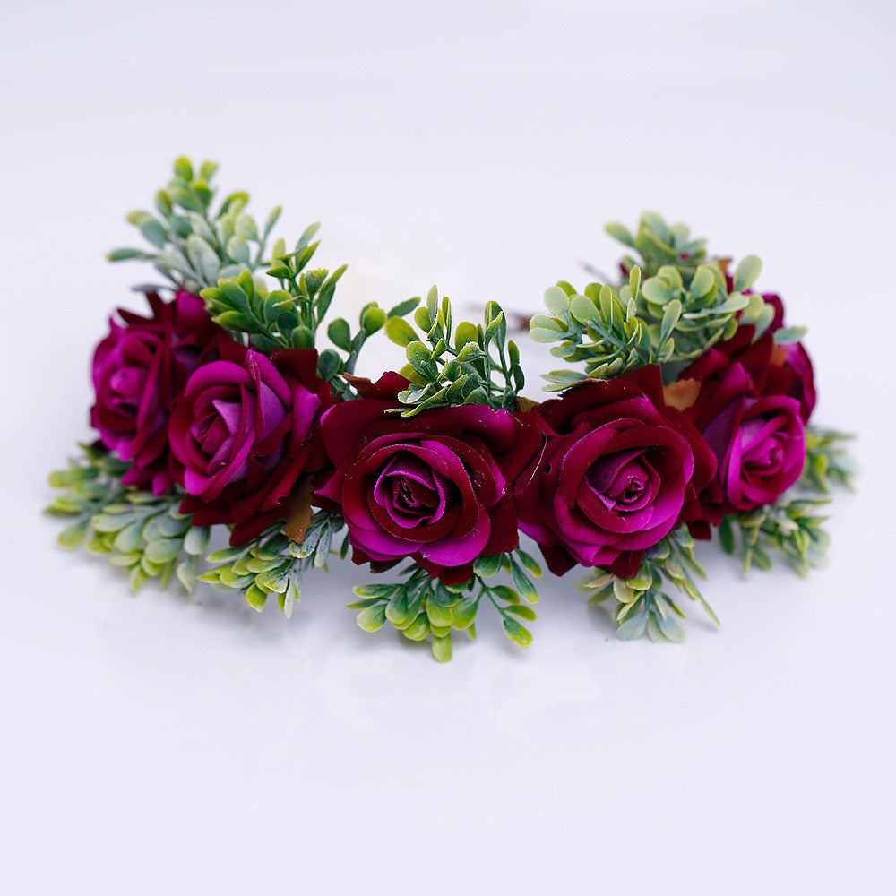 Handmade flower wreaths seaside vacation wedding accessories velvet adjustable hair accessories
