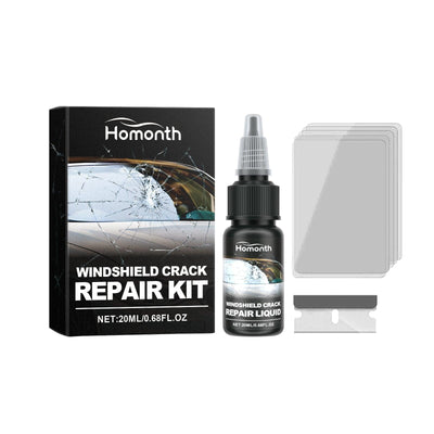 HOMONTH Windshield Crack Repair Kit, Clear Vision Automotive Front Windshield Nano Repair Solution Set