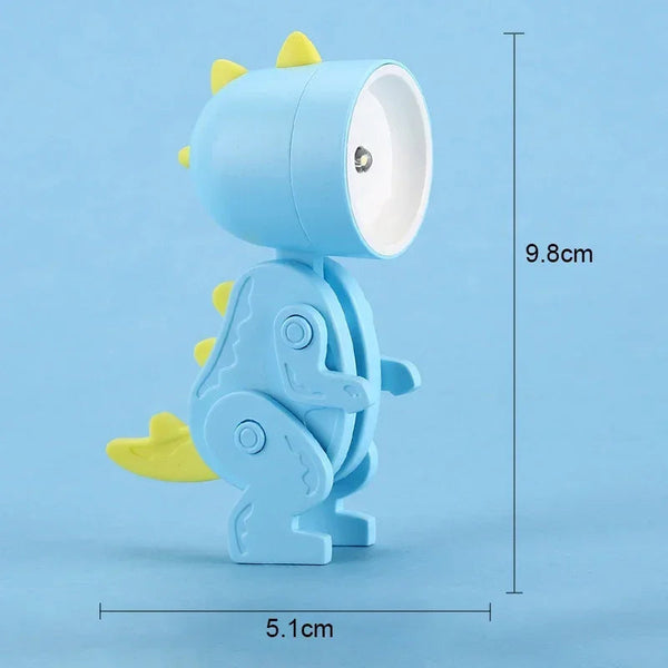 Mini Dinosaur Night Light Battery Magnetic Folding Nights Lamp Bedroom Bedside Table Ornaments Children's Toys LED Night Lights