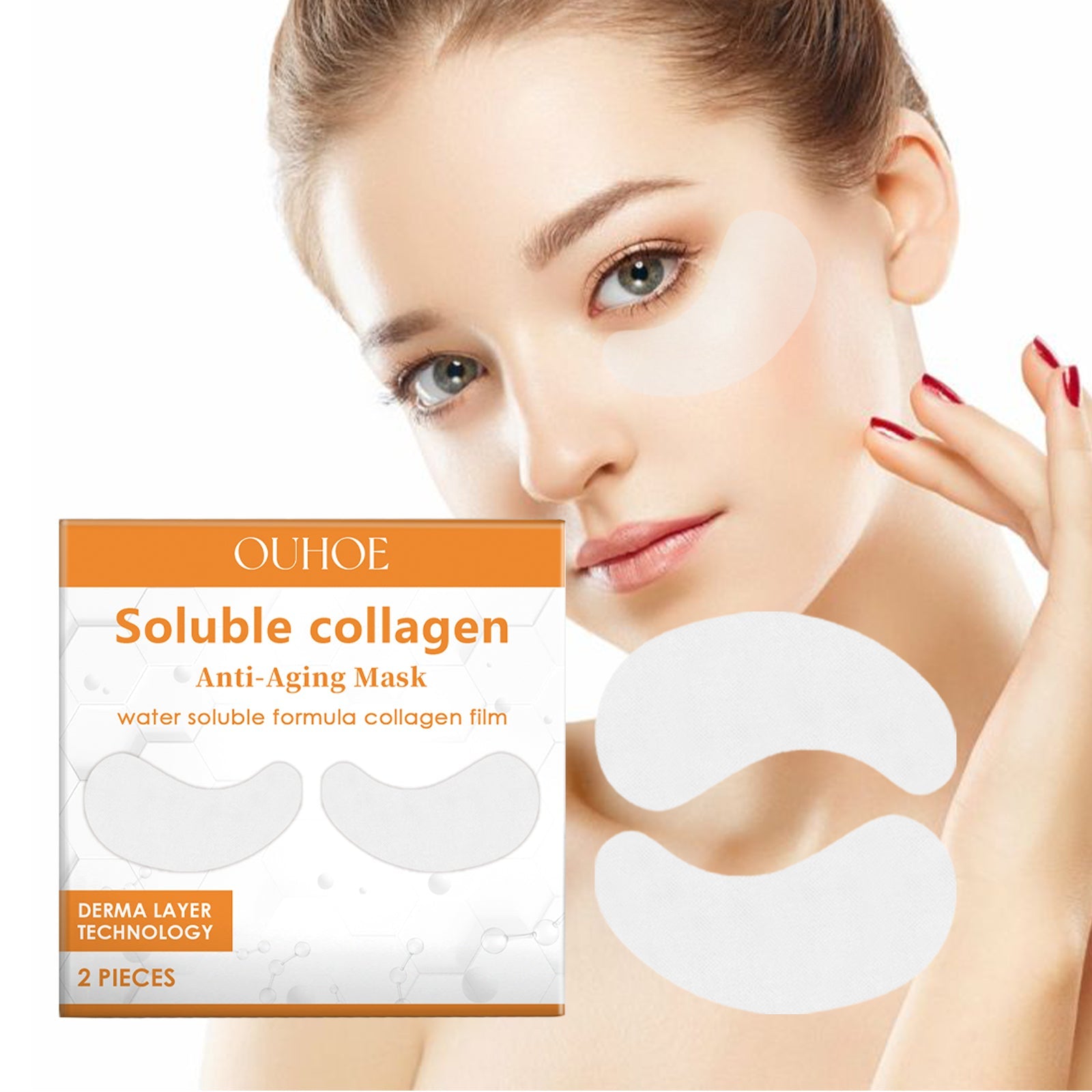 Ouhoe Collagen Soluble Eye Mask Tights Eye Area, Lightening Fine Lines And Hydrating Eye Mask