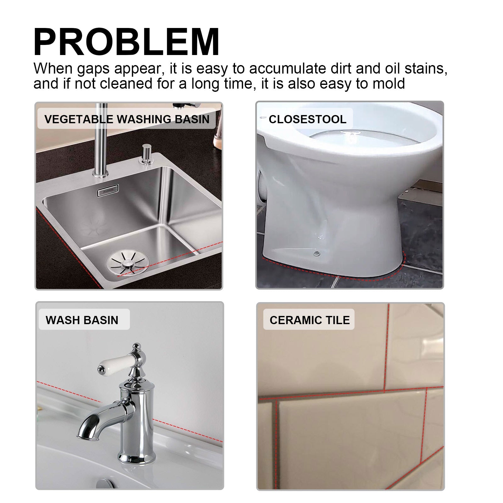 Plastic Cement Sealant, Wall And Floor Tile Crack Repair Glue Seam Tile Adhesive