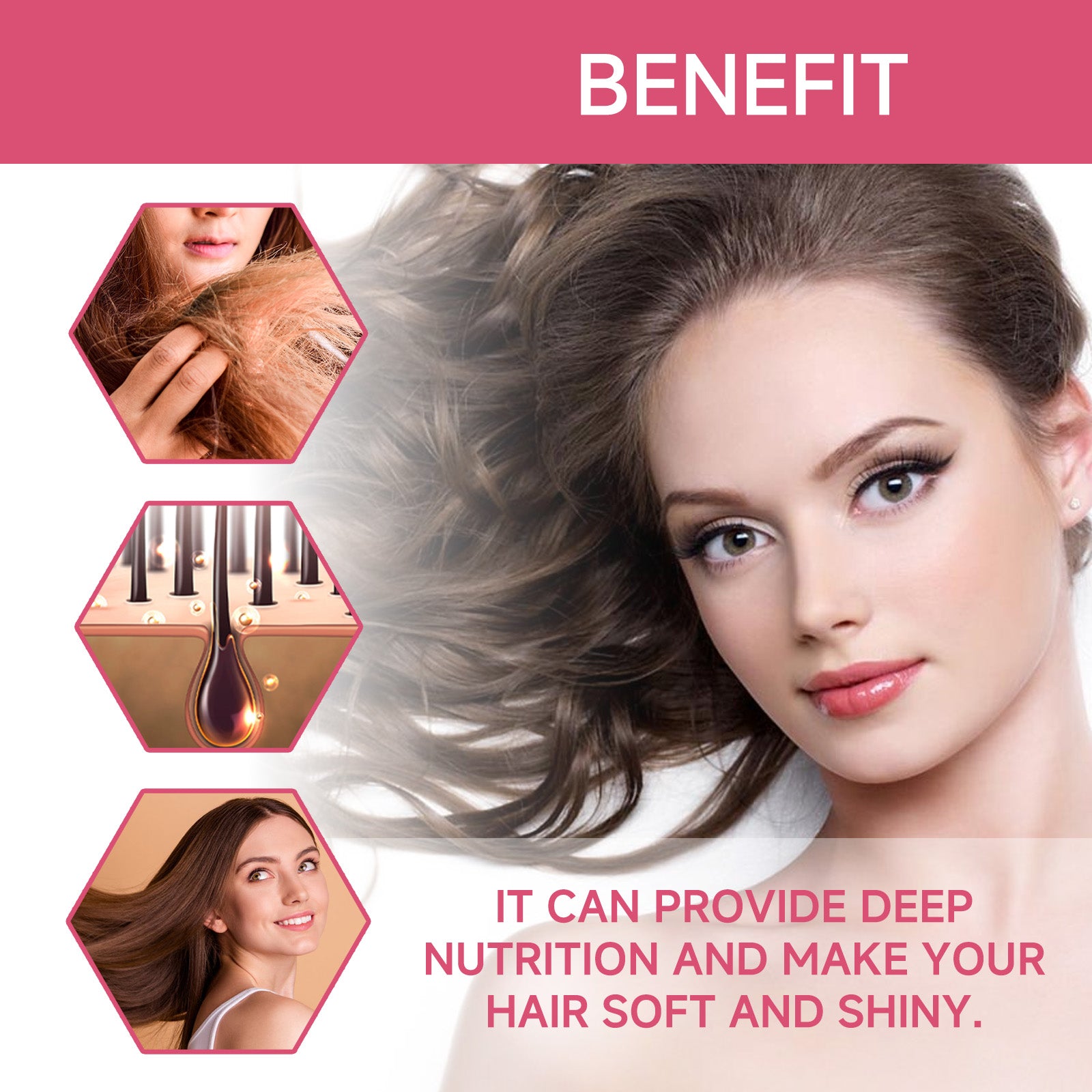 Hair Care Essential Oil Nourishes Frizzy Tail, Smooth Hair, Light Fragrance, Refreshing, Non-Sticky And Glossy Hair Care Essential Oil