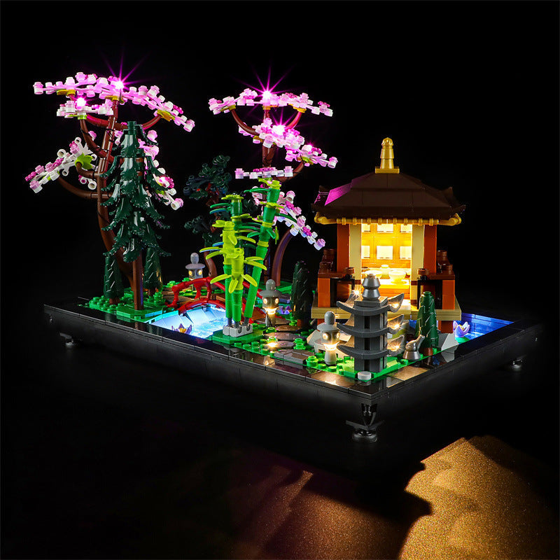 YEABRICKS is compatible with LEGO 10315 Peaceful Garden building blocks, LED lighting, creative accessories, and assembled lighting