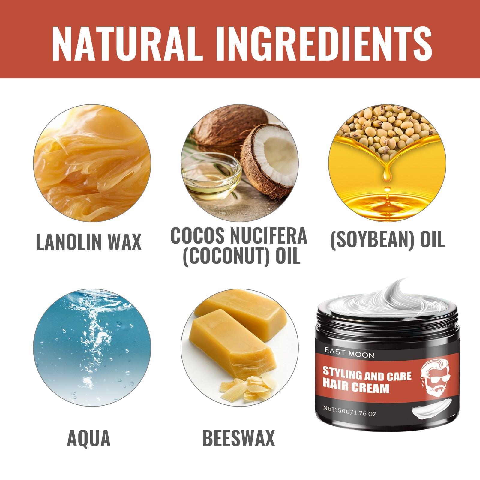 Styling And Care Hair Cream, Strong Hair Styling Moisturizing Shine Long-Lasting Styling Natural Volumizing Cream