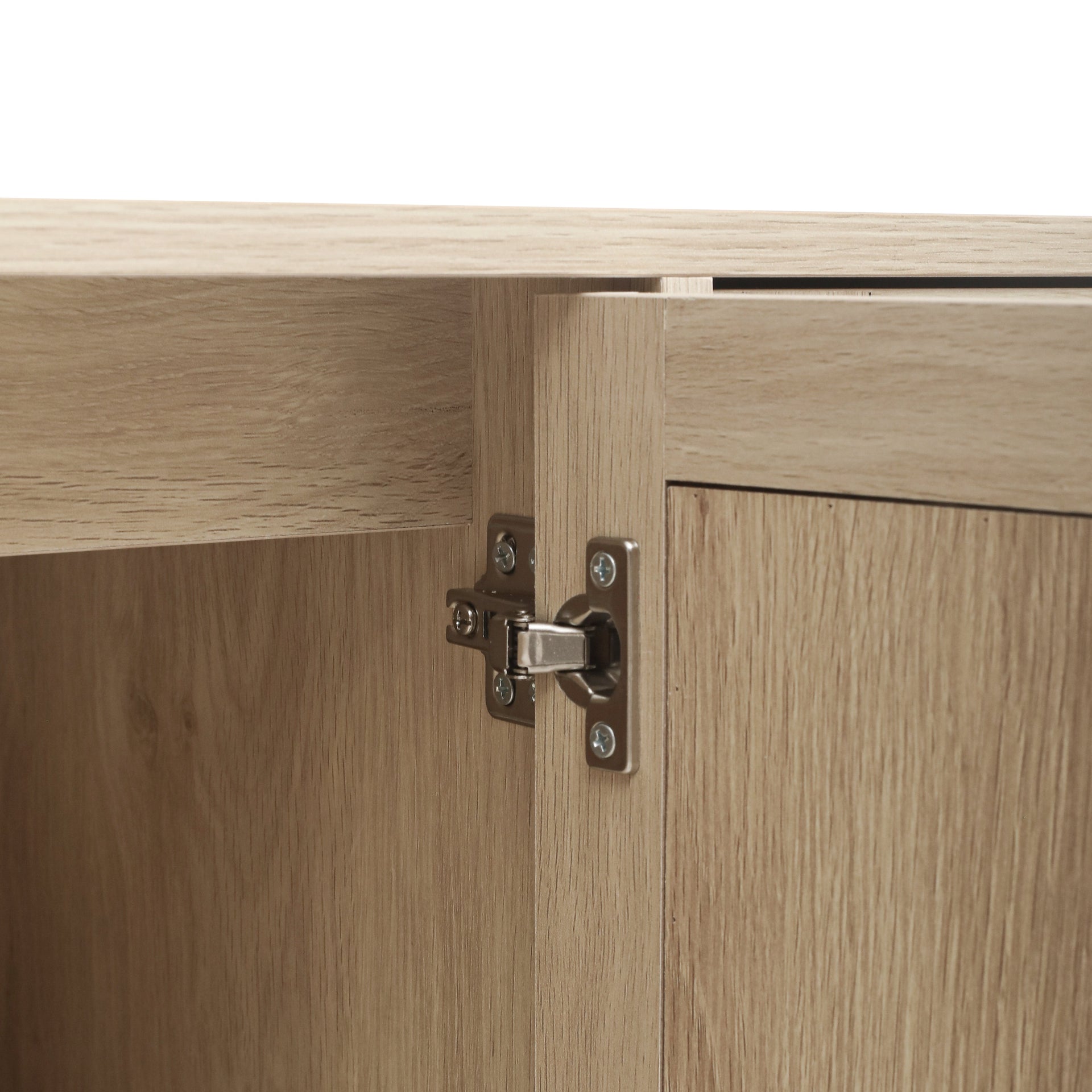 4 Door Accent Cabinet Sideboard Buffet Storage Cabinet with Adjustable Shelf for Entryway Living Room Bedroom