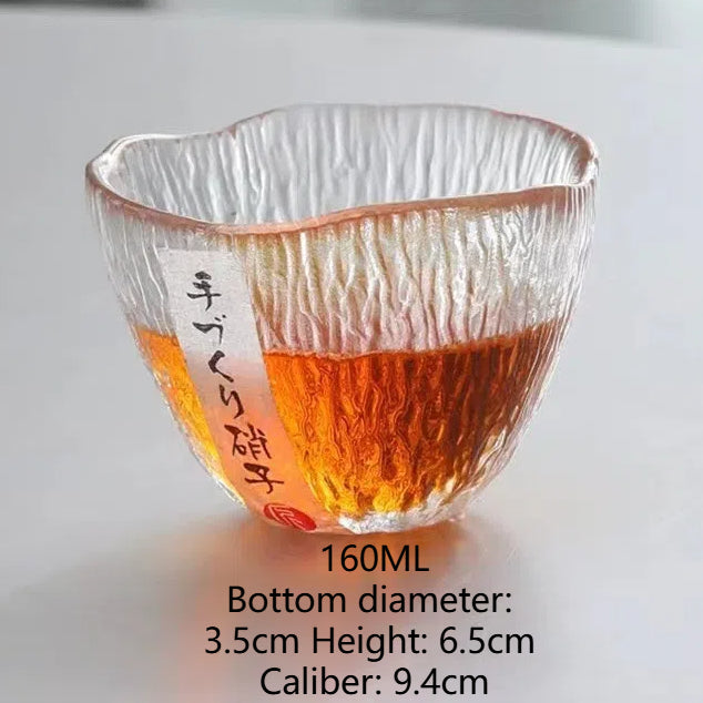 Small personal cup tea tasting cup hammer patterned kung fu heat-resistant glass single cup small cup tea cup