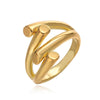 Simple and personalized smooth irregular geometric ring for women niche and versatile ring - golden / Adjustable opening