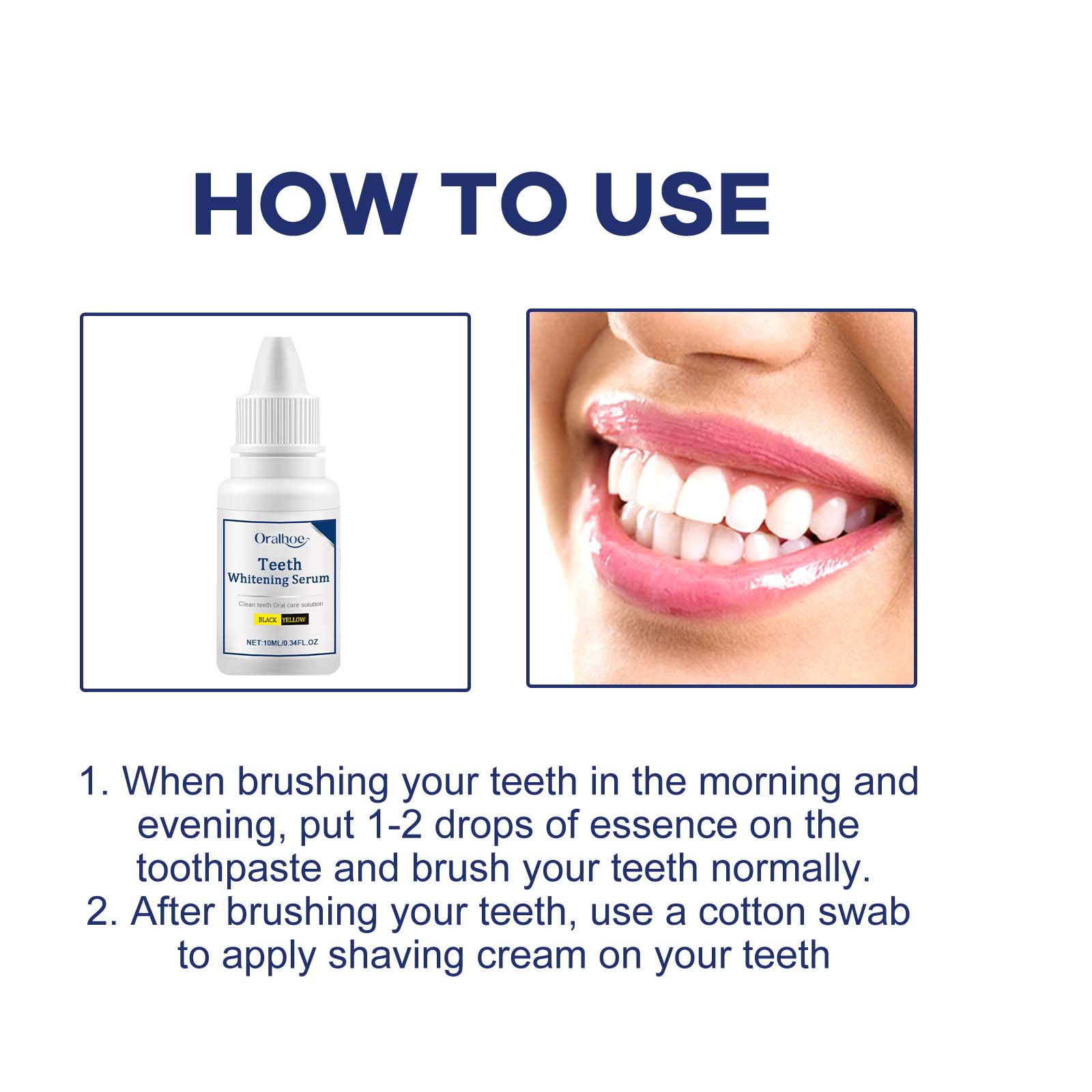 Teeth Whitening Serum, Remove Stains Yellow Dirt Deep Cleaning Whitening Essence