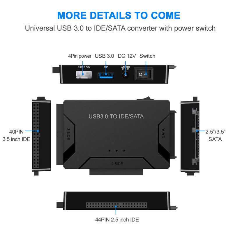 USB 3.0 hard drive adapter for three purposes USB 3.0 to SATA/IDE easy drive cable multifunctional easy drive cable